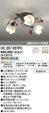 ODELIC �����ǥ�å� �����ǥꥢ OC257027PC �ᥤ��̿�