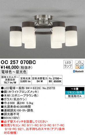 ODELIC �����ǥ�å� �����ǥꥢ OC257070BC �ᥤ��̿�