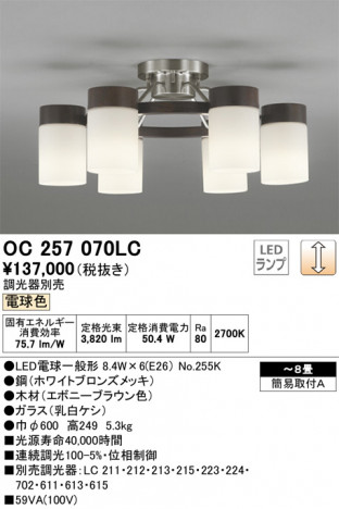 ODELIC �����ǥ�å� �����ǥꥢ OC257070LC �ᥤ��̿�