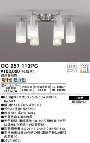 ODELIC �����ǥ�å� �����ǥꥢ OC257113PC �ᥤ��̿�