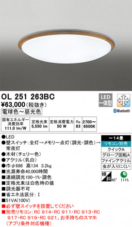 ODELIC �����ǥ�å� ������󥰥饤�� OL251263BC �ᥤ��̿�