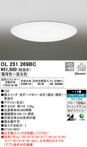 ODELIC �����ǥ�å� ������󥰥饤�� OL251269BC �ᥤ��̿�