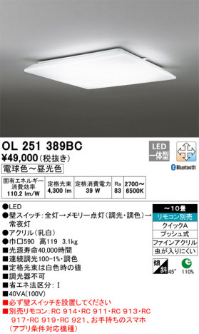 ODELIC �����ǥ�å� ������󥰥饤�� OL251389BC �ᥤ��̿�