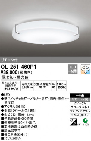 ODELIC �����ǥ�å� ������󥰥饤�� OL251460P1 �ᥤ��̿�