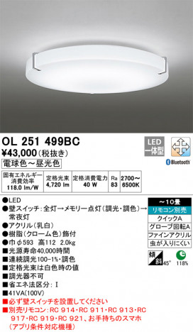 ODELIC �����ǥ�å� ������󥰥饤�� OL251499BC �ᥤ��̿�