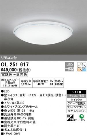 ODELIC �����ǥ�å� ������󥰥饤�� OL251617 �ᥤ��̿�