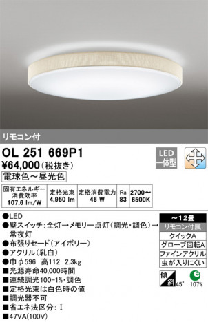 ODELIC �����ǥ�å� ������󥰥饤�� OL251669P1 �ᥤ��̿�