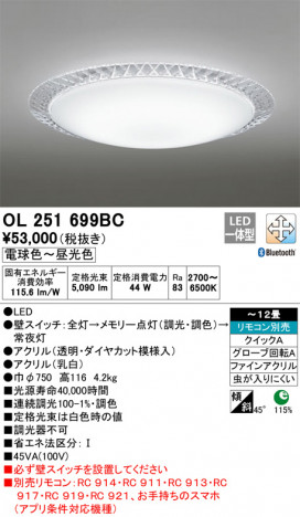 ODELIC �����ǥ�å� ������󥰥饤�� OL251699BC �ᥤ��̿�