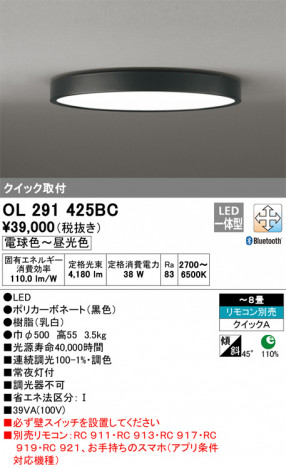 ODELIC �����ǥ�å� ������󥰥饤�� OL291425BC �ᥤ��̿�