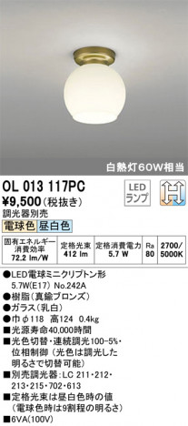 ODELIC �����ǥ�å� ����������󥰥饤�� OL013117PC �ᥤ��̿�