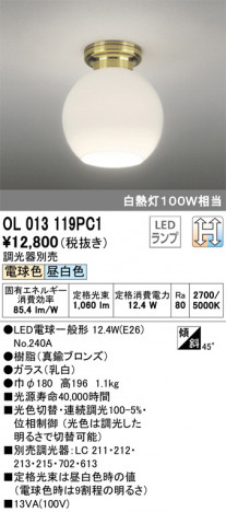 ODELIC �����ǥ�å� ����������󥰥饤�� OL013119PC1 �ᥤ��̿�