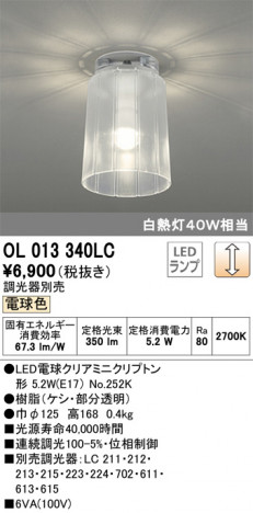 ODELIC ǥå 󥰥饤 OL013340LC ᥤ̿