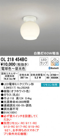 ODELIC �����ǥ�å� ����������󥰥饤�� OL218454BC �ᥤ��̿�