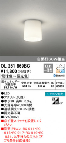 ODELIC �����ǥ�å� ����������󥰥饤�� OL251869BC �ᥤ��̿�