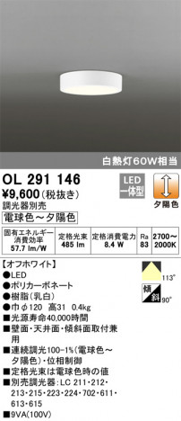 ODELIC �����ǥ�å� ����������󥰥饤�� OL291146 �ᥤ��̿�