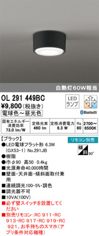 ODELIC �����ǥ�å� ����������󥰥饤�� OL291449BC �ᥤ��̿�