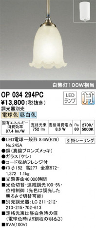 ODELIC �����ǥ�å� �ڥ����ȥ饤�� OP034294PC �ᥤ��̿�