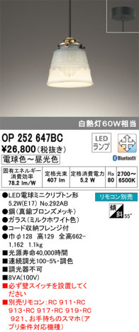 ODELIC �����ǥ�å� �ڥ����ȥ饤�� OP252647BC �ᥤ��̿�