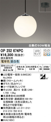 ODELIC �����ǥ�å� �ڥ����ȥ饤�� OP252674PC �ᥤ��̿�