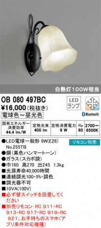 ODELIC �����ǥ�å� �֥饱�å� OB080497BC �ᥤ��̿�