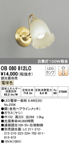 ODELIC �����ǥ�å� �֥饱�å� OB080812LC �ᥤ��̿�