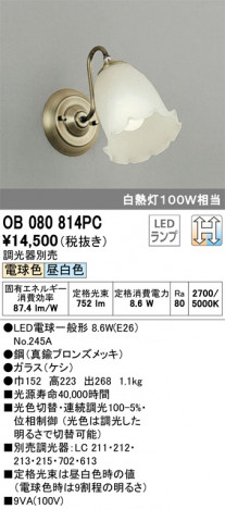 ODELIC �����ǥ�å� �֥饱�å� OB080814PC �ᥤ��̿�