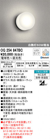 ODELIC �����ǥ�å� �Х��롼��饤�� OG254847BC �ᥤ��̿�