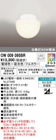 ODELIC �����ǥ�å� �Х��롼��饤�� OW009095BR �ᥤ��̿�