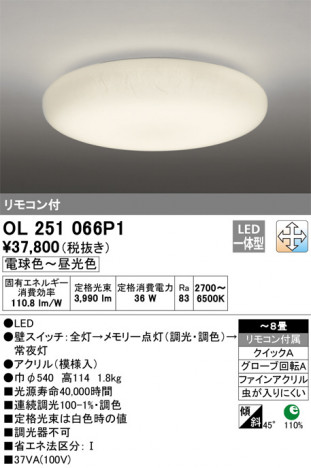 ODELIC �����ǥ�å� ������󥰥饤�� OL251066P1 �ᥤ��̿�