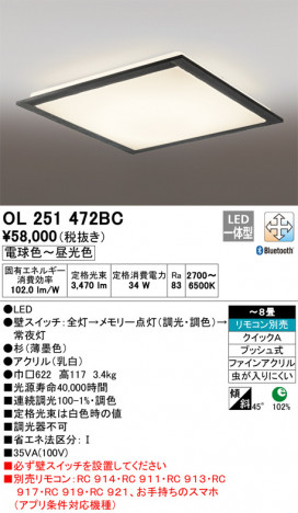 ODELIC �����ǥ�å� ������󥰥饤�� OL251472BC �ᥤ��̿�