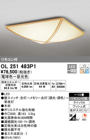 ODELIC �����ǥ�å� ������󥰥饤�� OL251483P1 �ᥤ��̿�