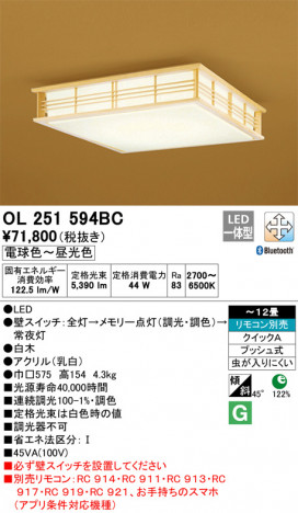 ODELIC �����ǥ�å� ������󥰥饤�� OL251594BC �ᥤ��̿�