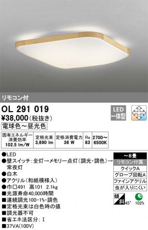 ODELIC �����ǥ�å� ������󥰥饤�� OL291019 �ᥤ��̿�