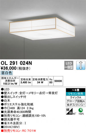 ODELIC �����ǥ�å� ������󥰥饤�� OL291024N �ᥤ��̿�