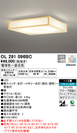 ODELIC �����ǥ�å� ������󥰥饤�� OL291096BC �ᥤ��̿�