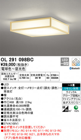 ODELIC �����ǥ�å� ������󥰥饤�� OL291098BC �ᥤ��̿�