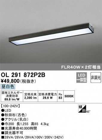 ODELIC ǥå 󥰥饤 OL291872P2B ᥤ̿