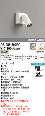 ODELIC �����ǥ�å� ���ݥåȥ饤�� OS256597BC �ᥤ��̿�