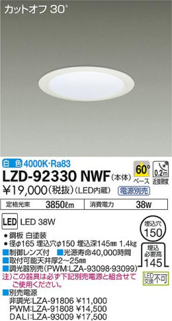 DAIKO ����ŵ� ������饤�� LZD-92330NWF ���ʼ̿�