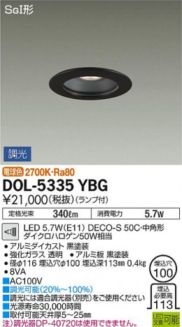 ���ʼ̿� | DAIKO ����ŵ� ����������饤�� DOL-5335YBG | ���������̿����䡦����ƥꥢ���������Ρڥ饤�ȥ��������