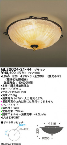 �ޥå����쥤 MAXRAY LED������� ML30024-21-44 �ᥤ��̿�