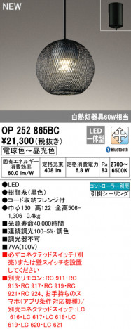 ODELIC �����ǥ�å� �ڥ����ȥ饤�� OP252865BC �ᥤ��̿�