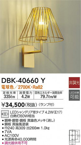 ���ʼ̿�|DAIKO ����ŵ� �֥饱�å� DBK-40660Y
