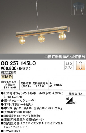 ODELIC �����ǥ�å� �ڥ����ȥ饤�� OC257145LC �ᥤ��̿�