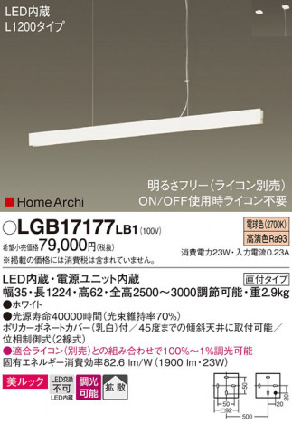 Panasonic �ڥ����� LGB17177LB1 �ᥤ��̿�