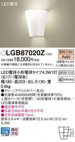 Panasonic �֥饱�å� LGB87020Z �ᥤ��̿�