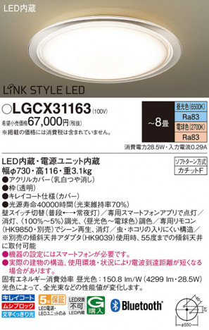 Panasonic ������󥰥饤�� LGCX31163 �ᥤ��̿�