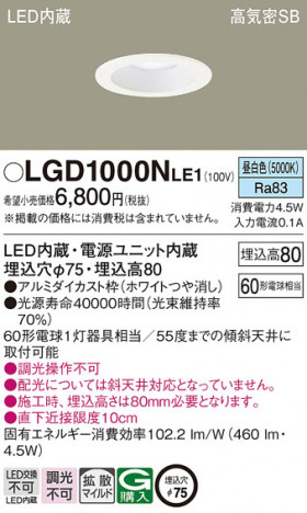 Panasonic 饤 LGD1000NLE1 ᥤ̿