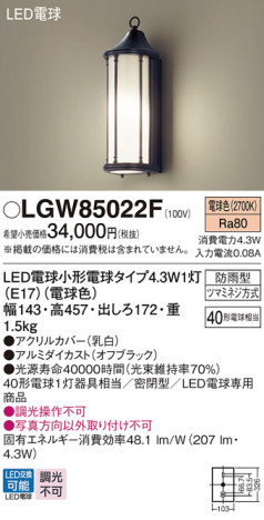 Panasonic �������ƥꥢ�饤�� LGW85022F �ᥤ��̿�