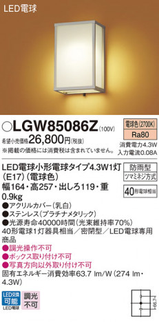 Panasonic �������ƥꥢ�饤�� LGW85086Z �ᥤ��̿�